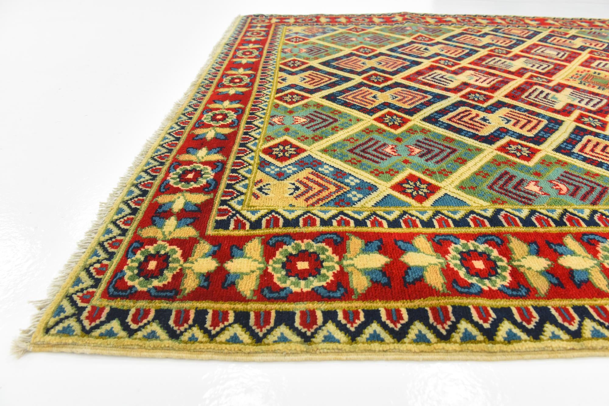 5' 2 x 6' 7 Hand Knotted Kazak Rug