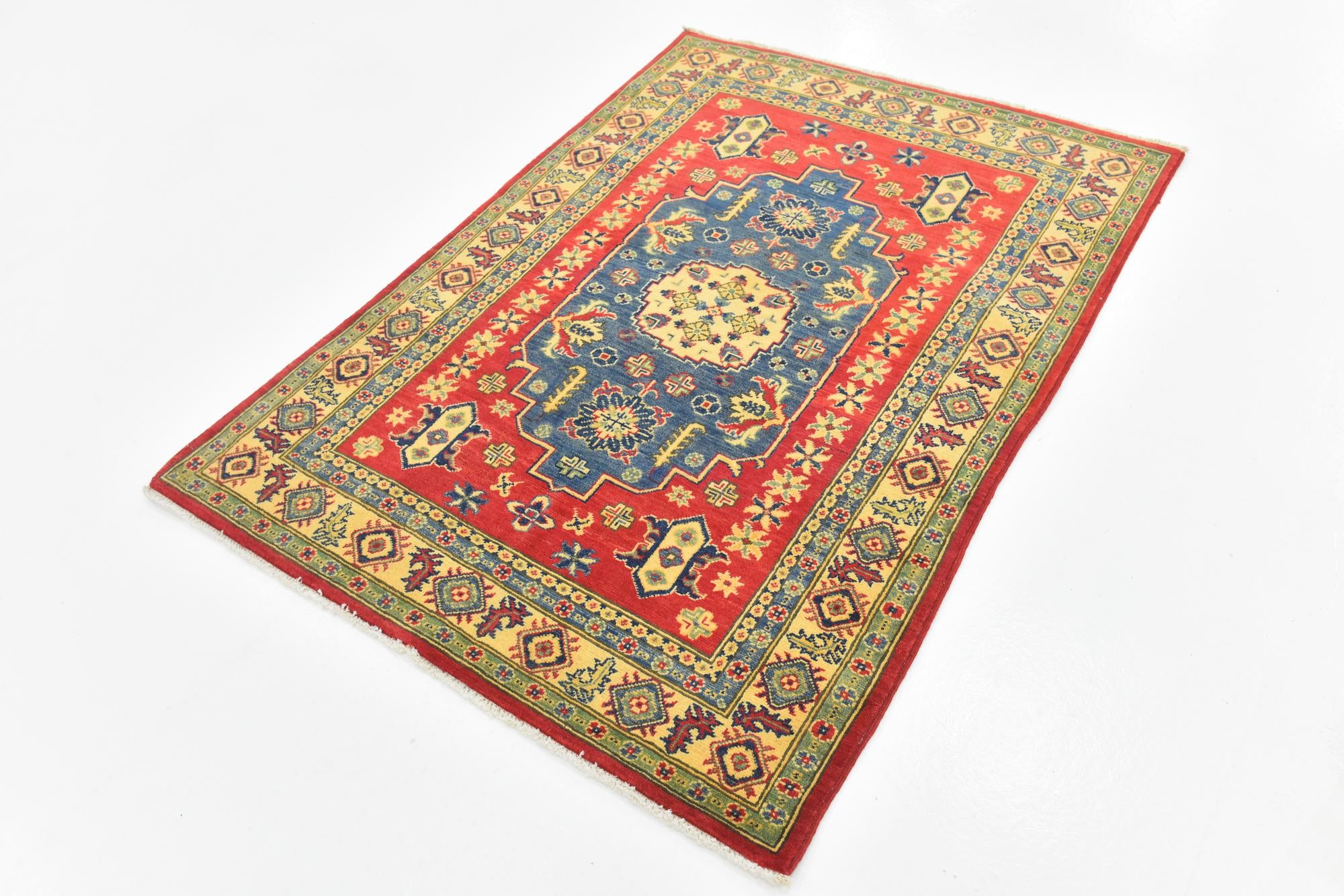 4' x 5' 7 Hand Knotted Kazak Rug