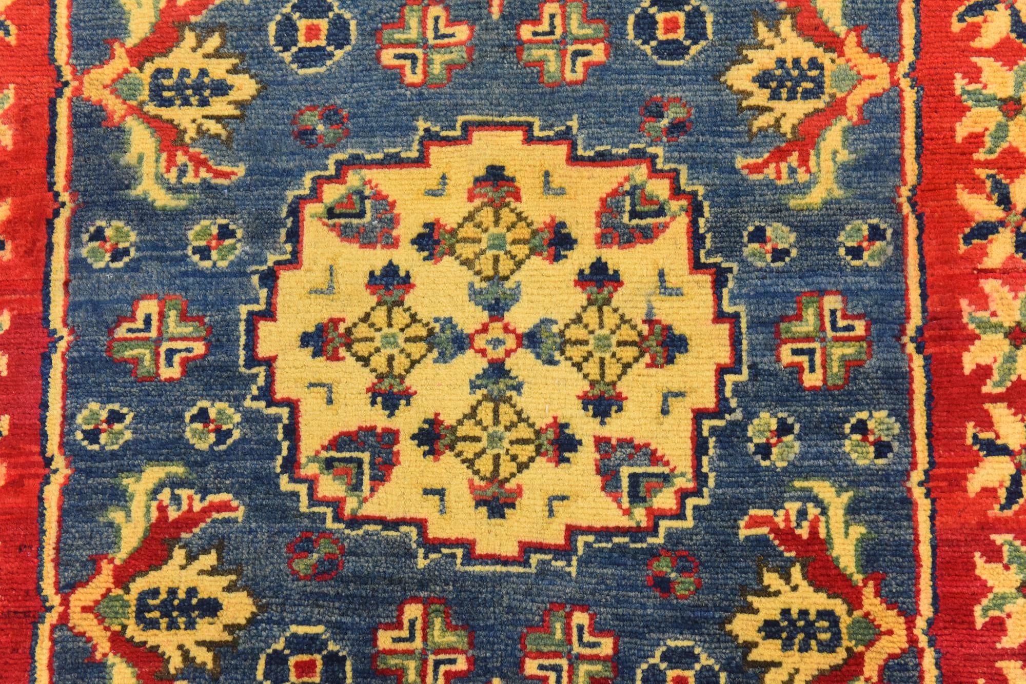 4' x 5' 7 Hand Knotted Kazak Rug