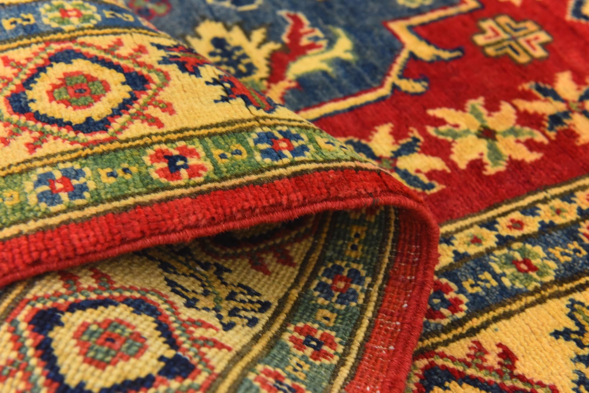 4' x 5' 7 Hand Knotted Kazak Rug