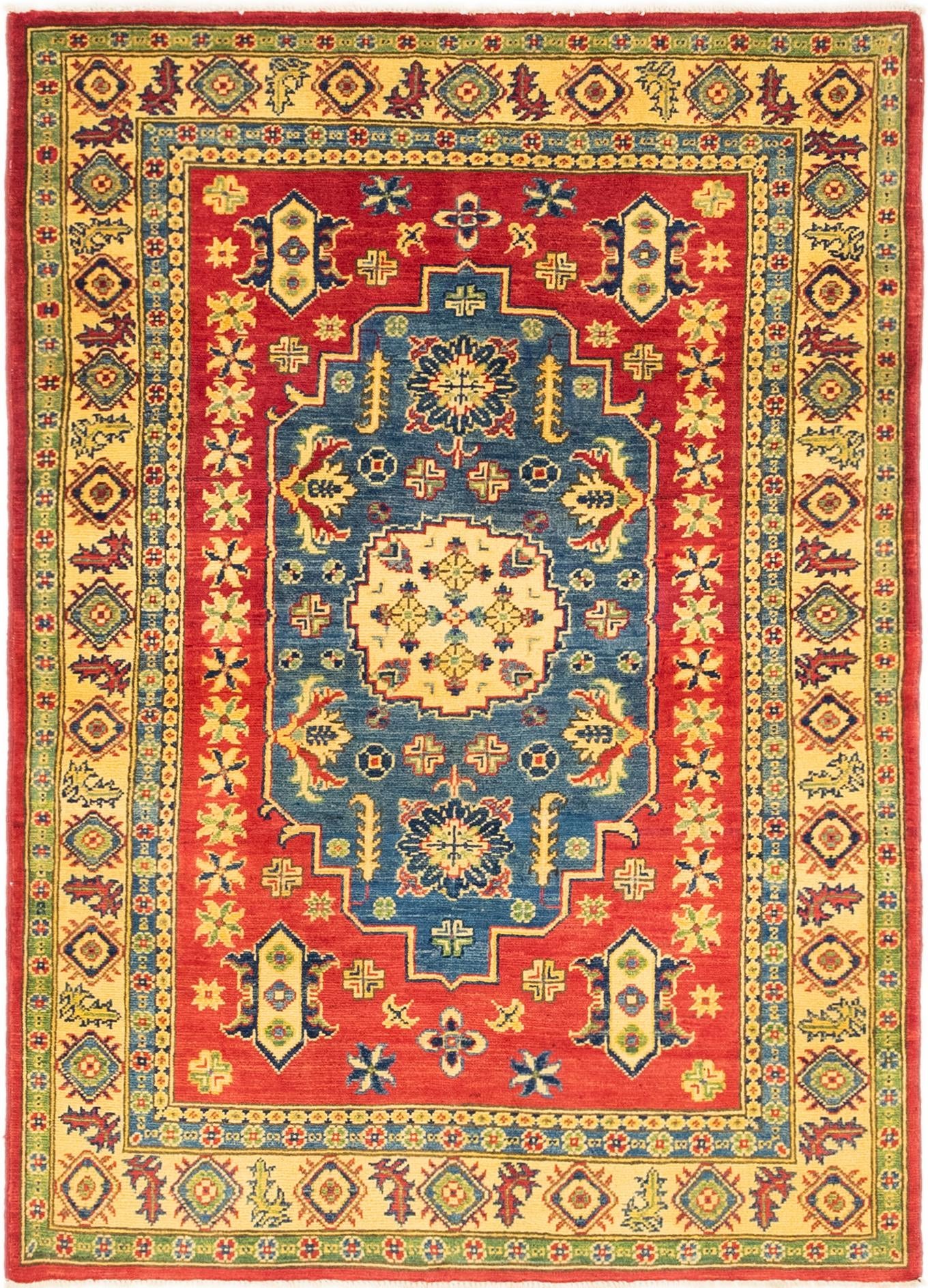 4' x 5' 7 Hand Knotted Kazak Rug