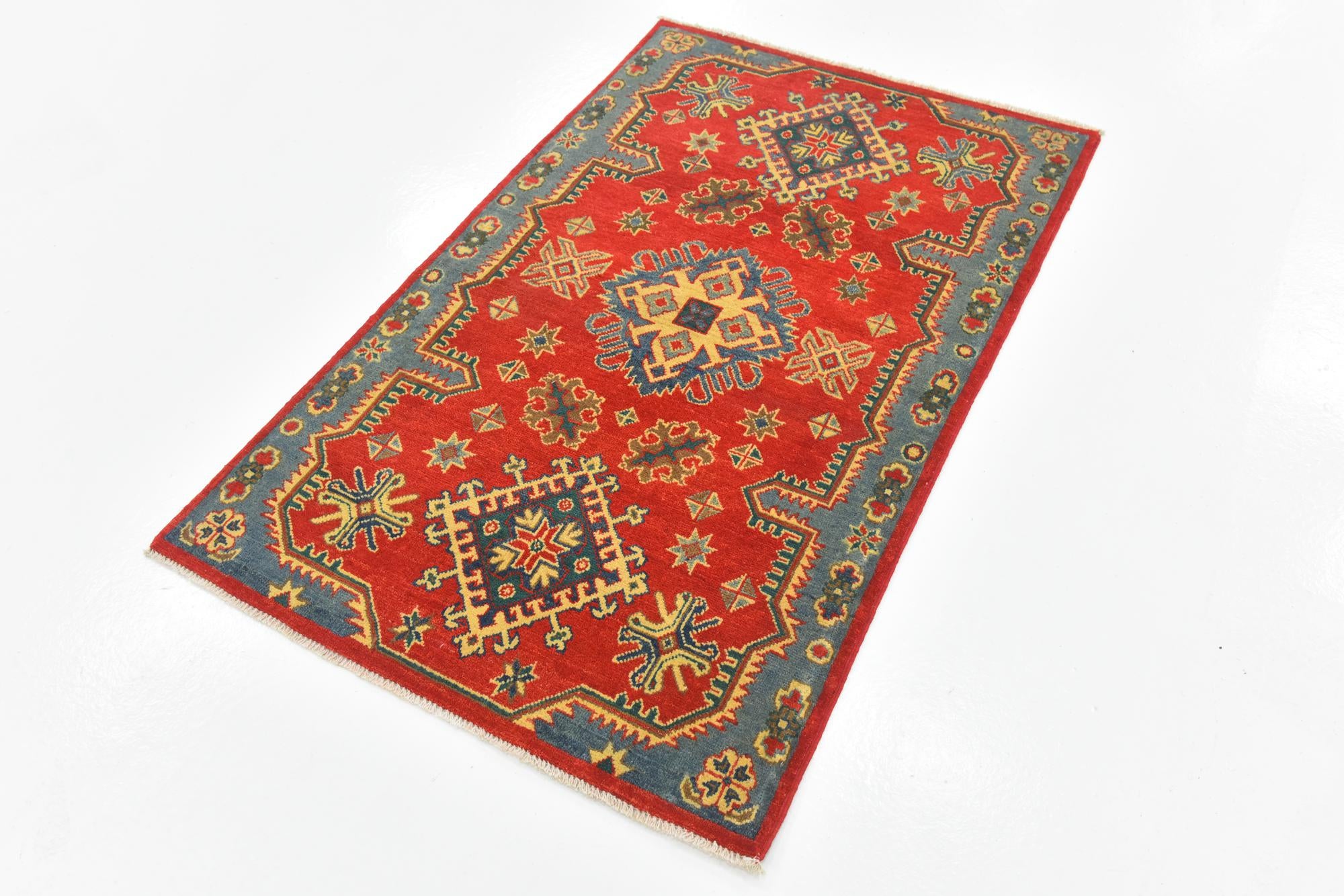 3' 2 x 5' Hand Knotted Kazak Rug
