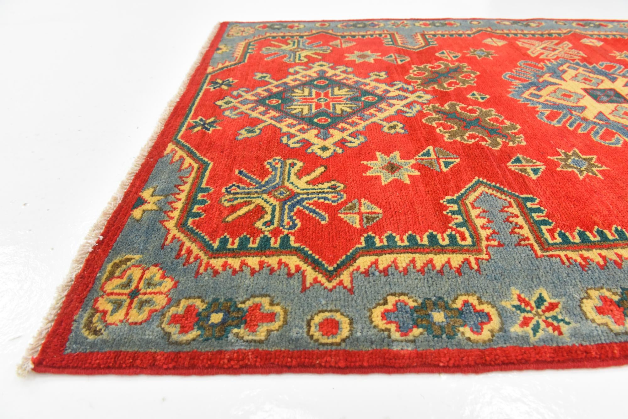 3' 2 x 5' Hand Knotted Kazak Rug