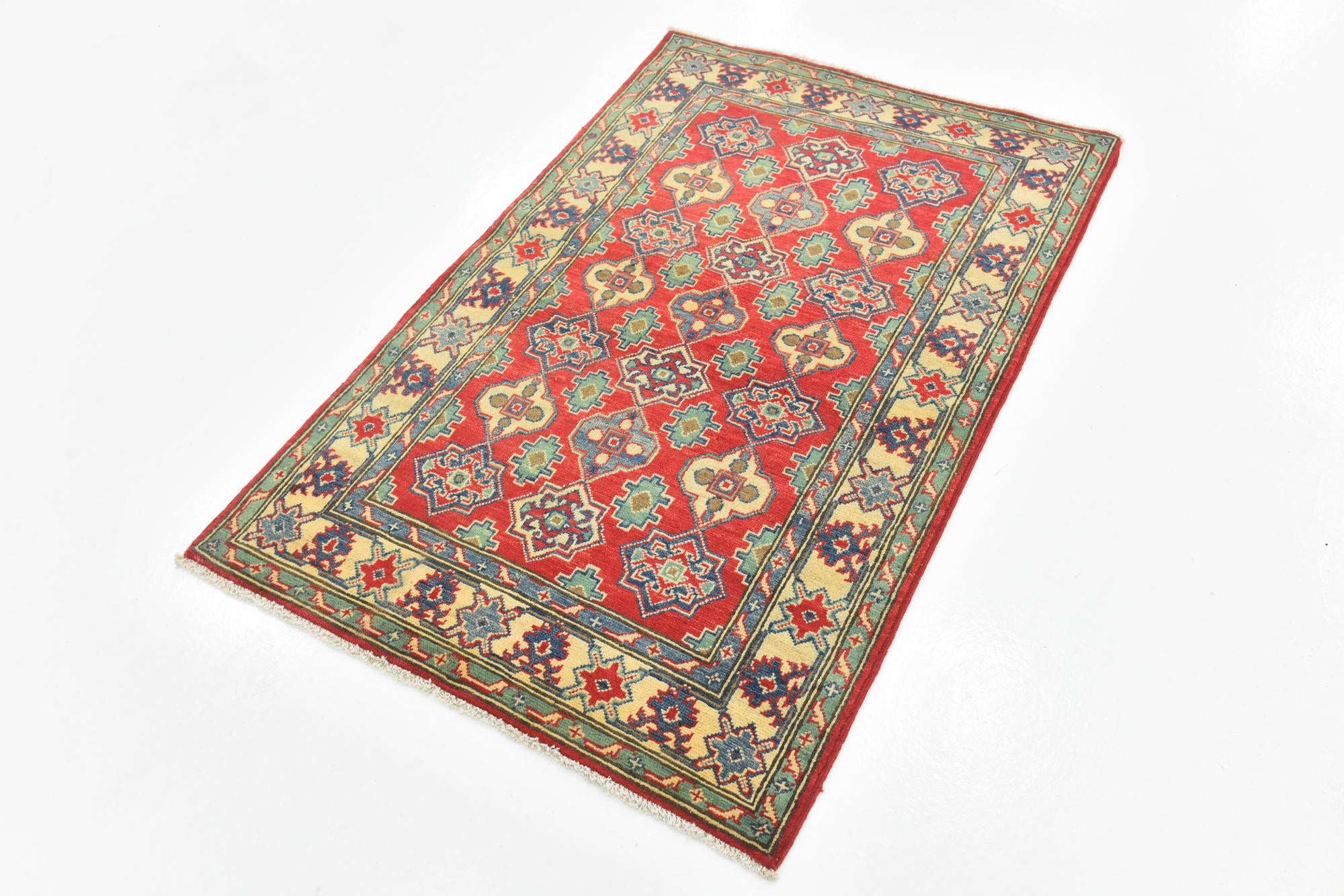 3' 3 x 5' Hand Knotted Kazak Rug