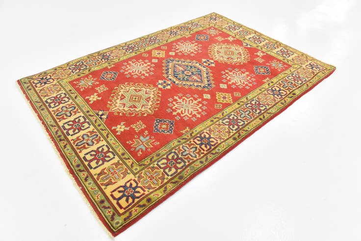 Detail image of 4' 1 x 6' Hand Knotted Kazak Rug