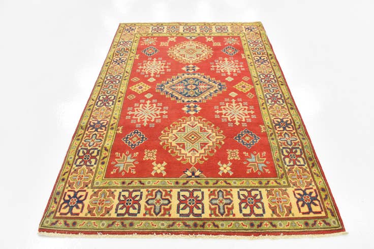 Detail image of 4' 1 x 6' Hand Knotted Kazak Rug