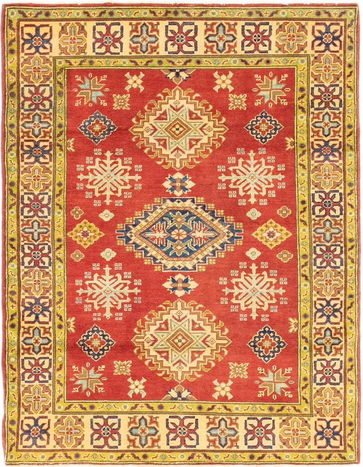 Detail image of 4' 1 x 6' Hand Knotted Kazak Rug