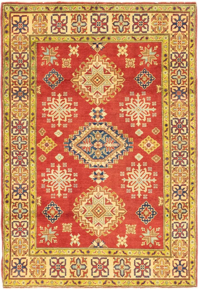 Detail image of 4' 1 x 6' Hand Knotted Kazak Rug