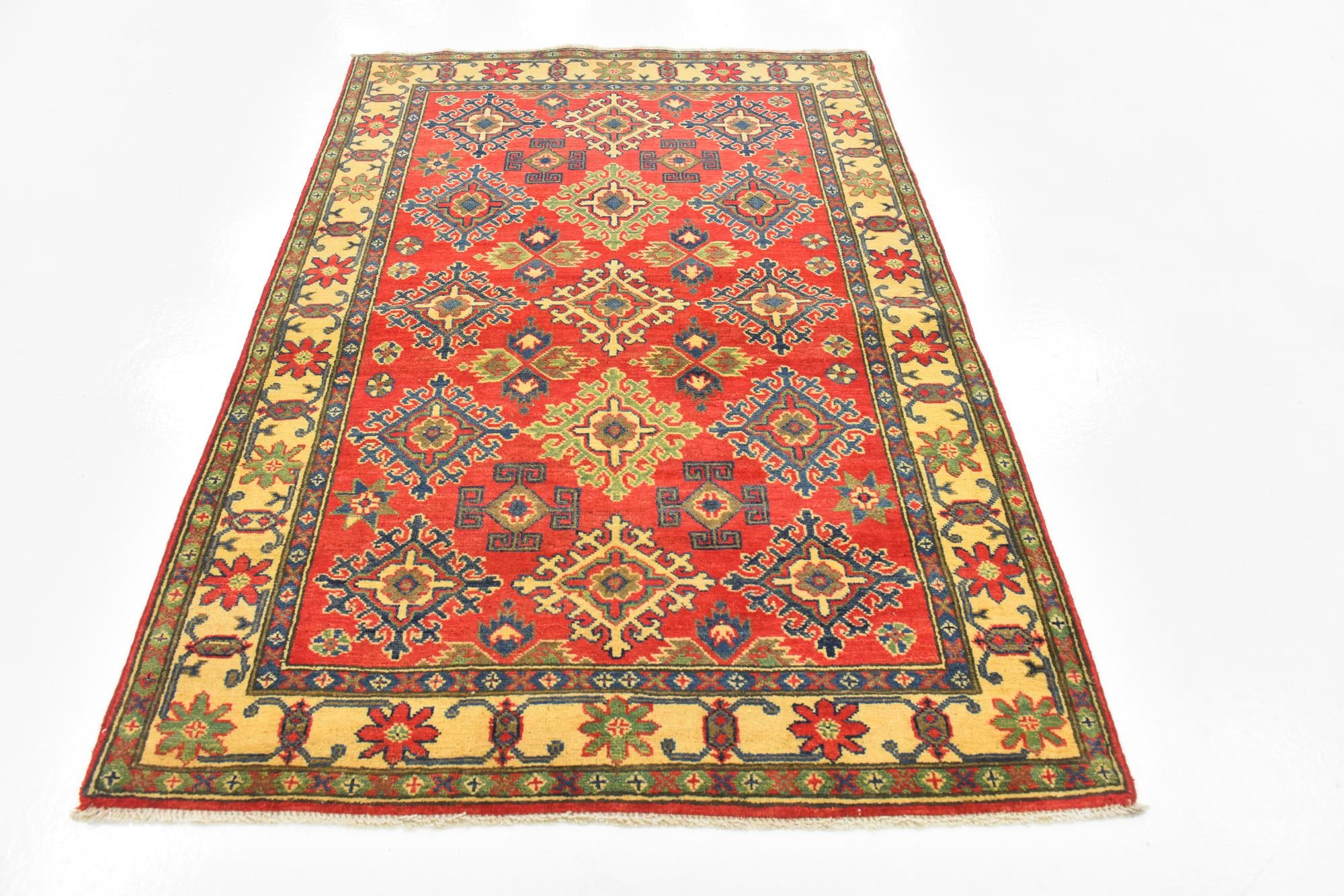 4' x 5' 9 Hand Knotted Kazak Rug