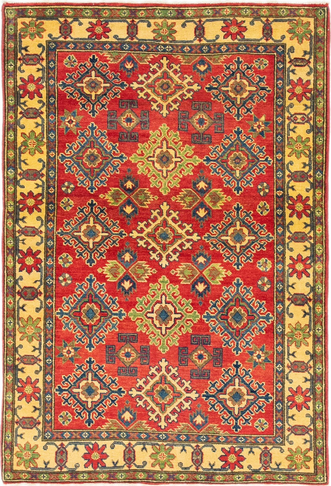 4' x 5' 9 Hand Knotted Kazak Rug