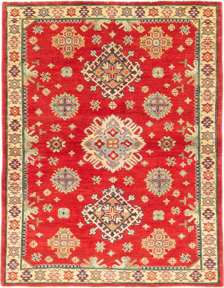 Detail image of 3' 10 x 5' 10 Hand Knotted Kazak Rug