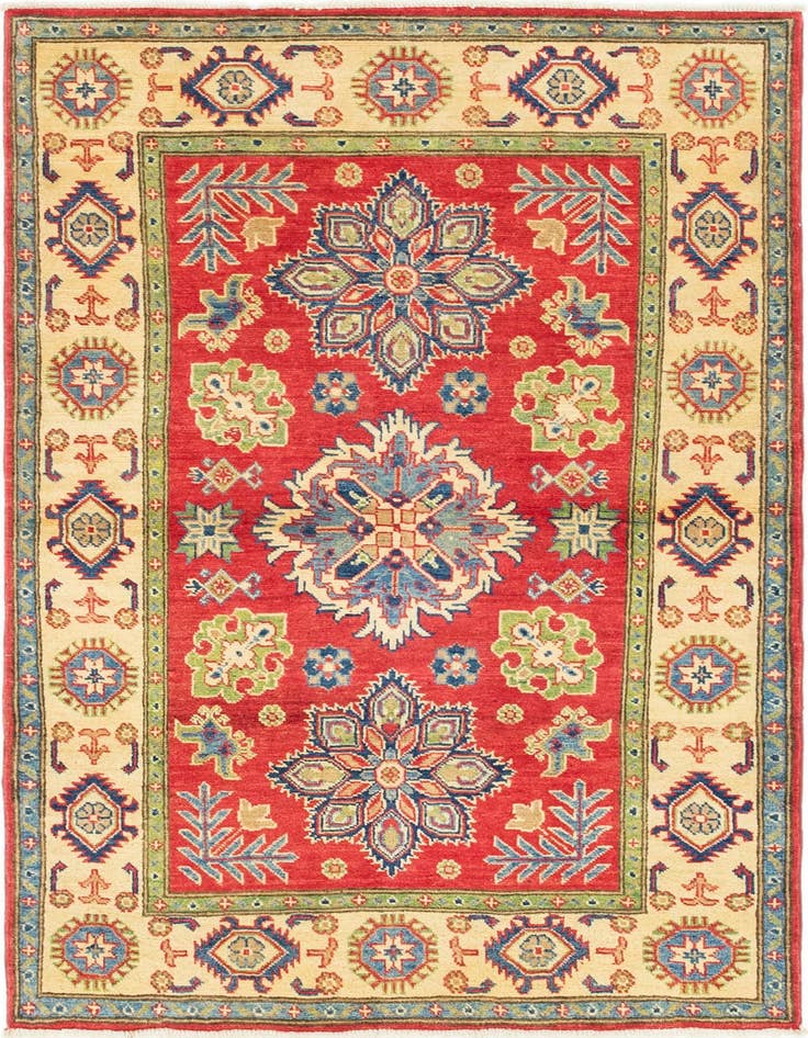 Detail image of 3' 10 x 5' 9 Hand Knotted Kazak Rug