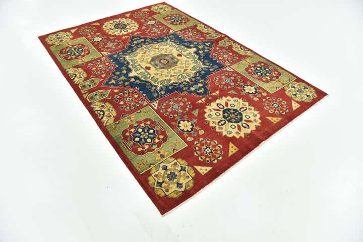 5' 7 x 8' Hand Knotted Kazak Rug