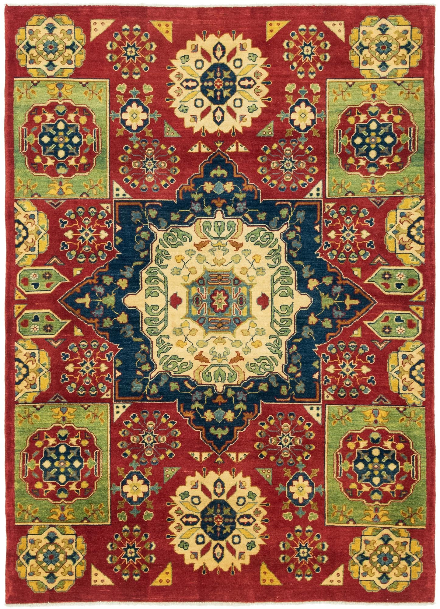 5' 7 x 8' Hand Knotted Kazak Rug