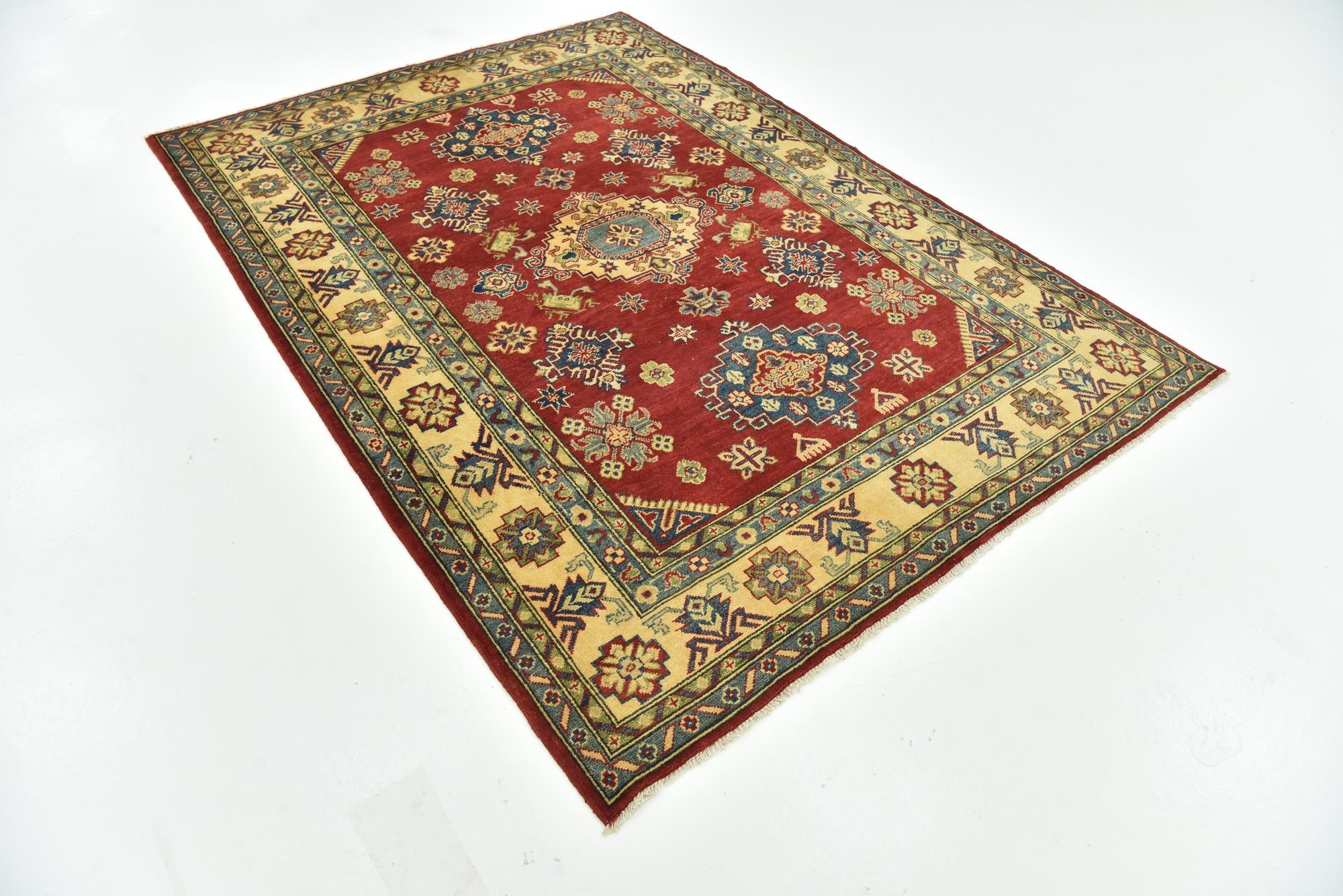 5' 7 x 7' 10 Hand Knotted Kazak Rug