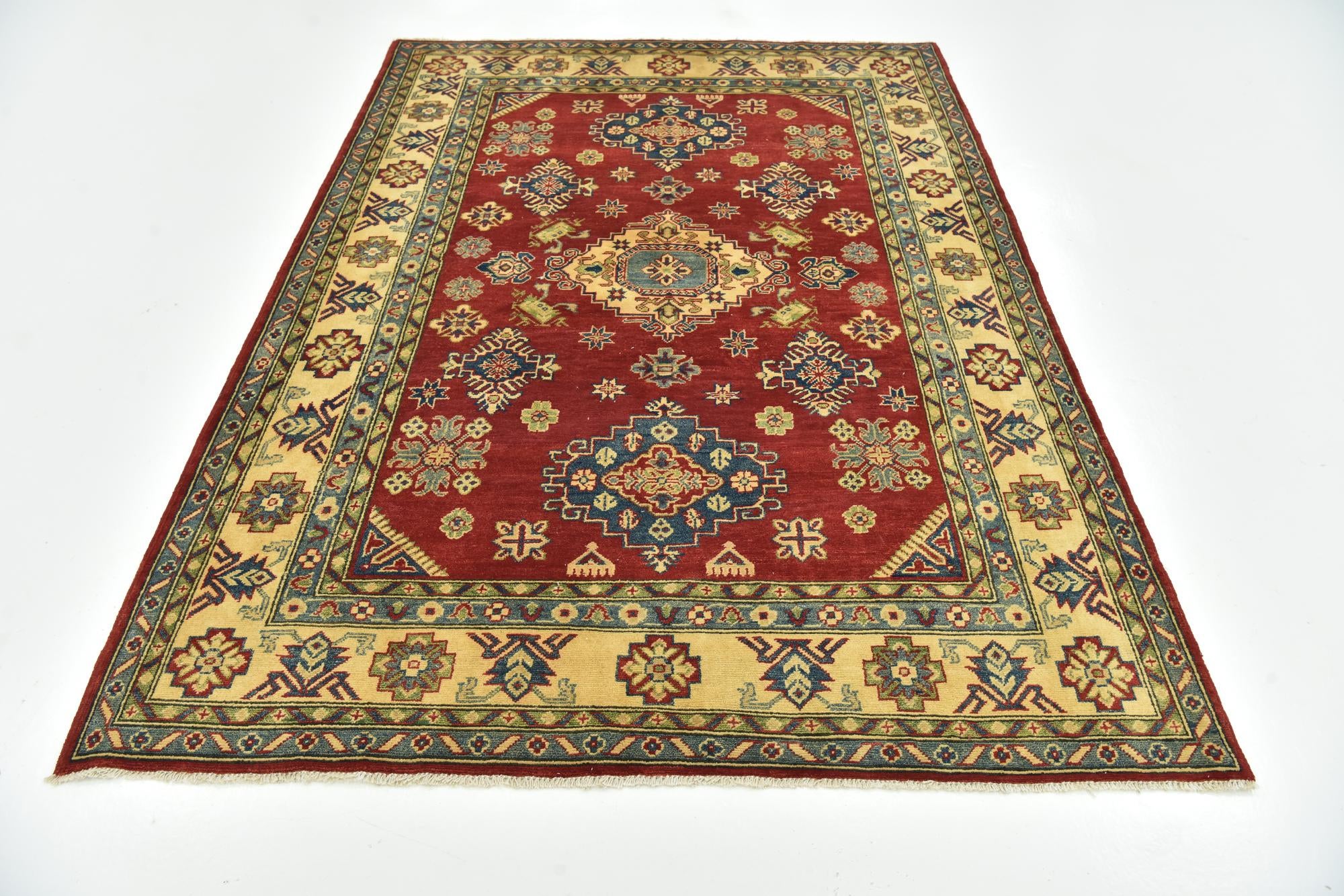 5' 7 x 7' 10 Hand Knotted Kazak Rug