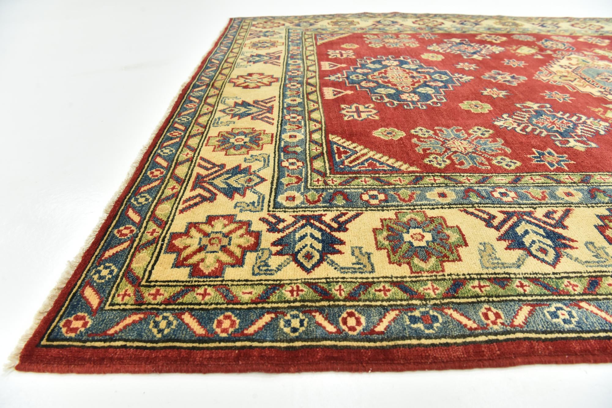 5' 7 x 7' 10 Hand Knotted Kazak Rug