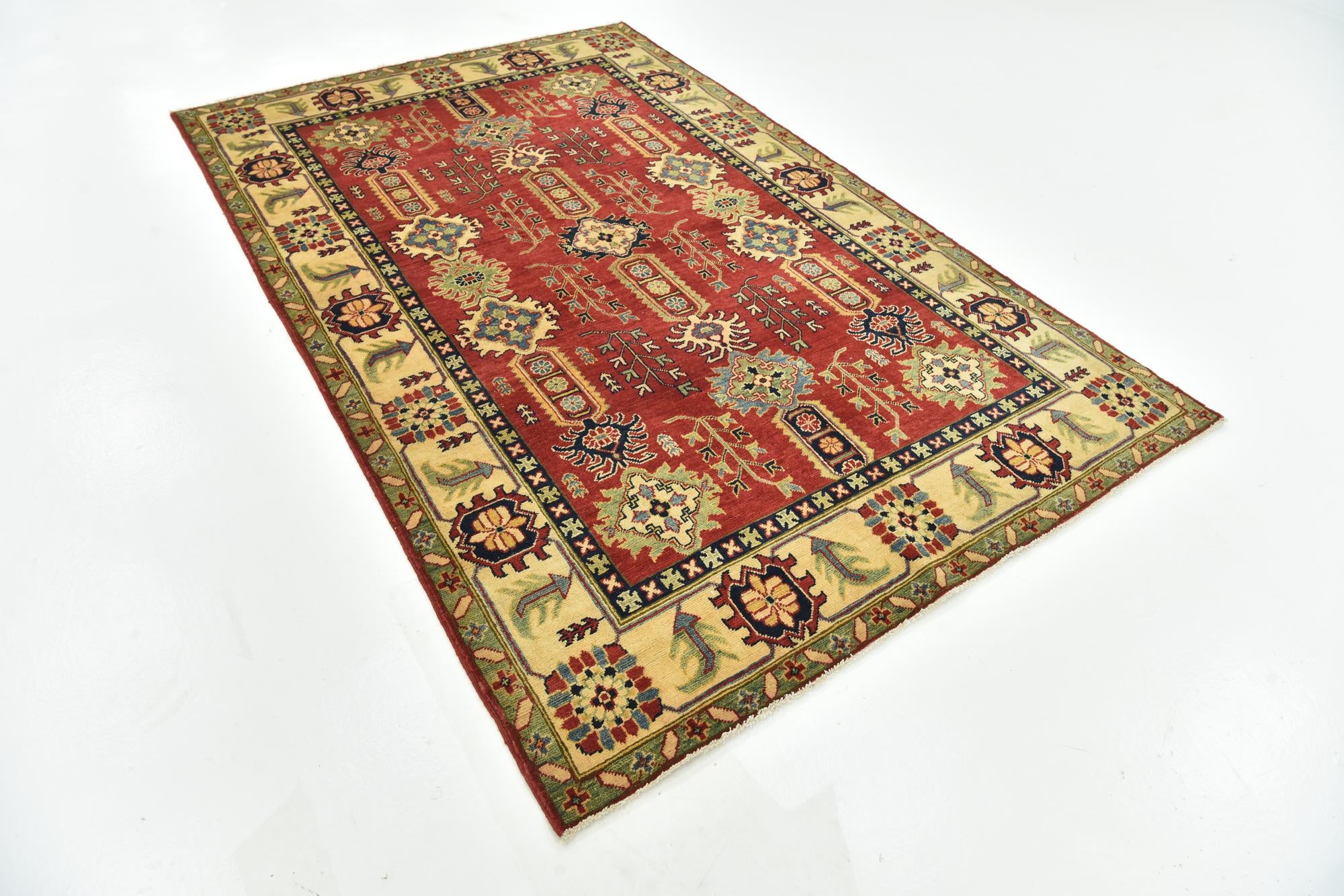 5' 6 x 8' 7 Hand Knotted Kazak Rug