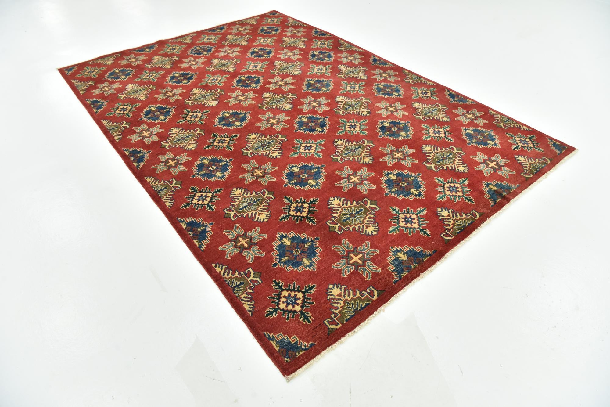 6' 9 x 9' 7 Hand Knotted Kazak Rug