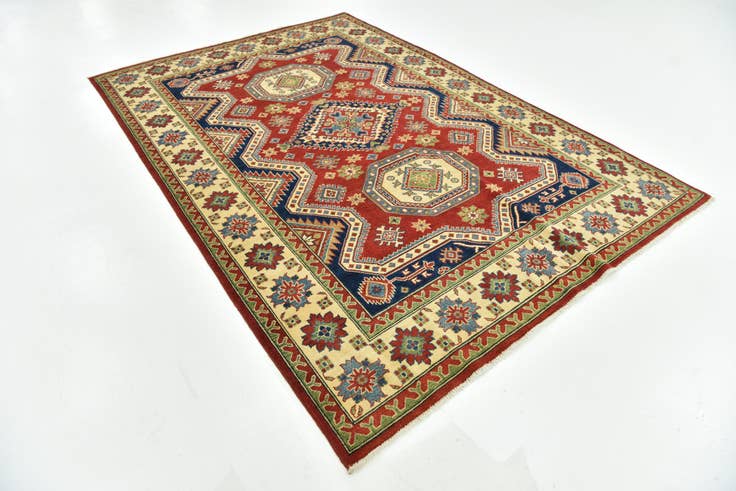 Detail image of 6' 6 x 9' 9 Hand Knotted Kazak Rug