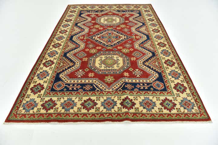 6' 6 x 9' 9 Hand Knotted Kazak Rug