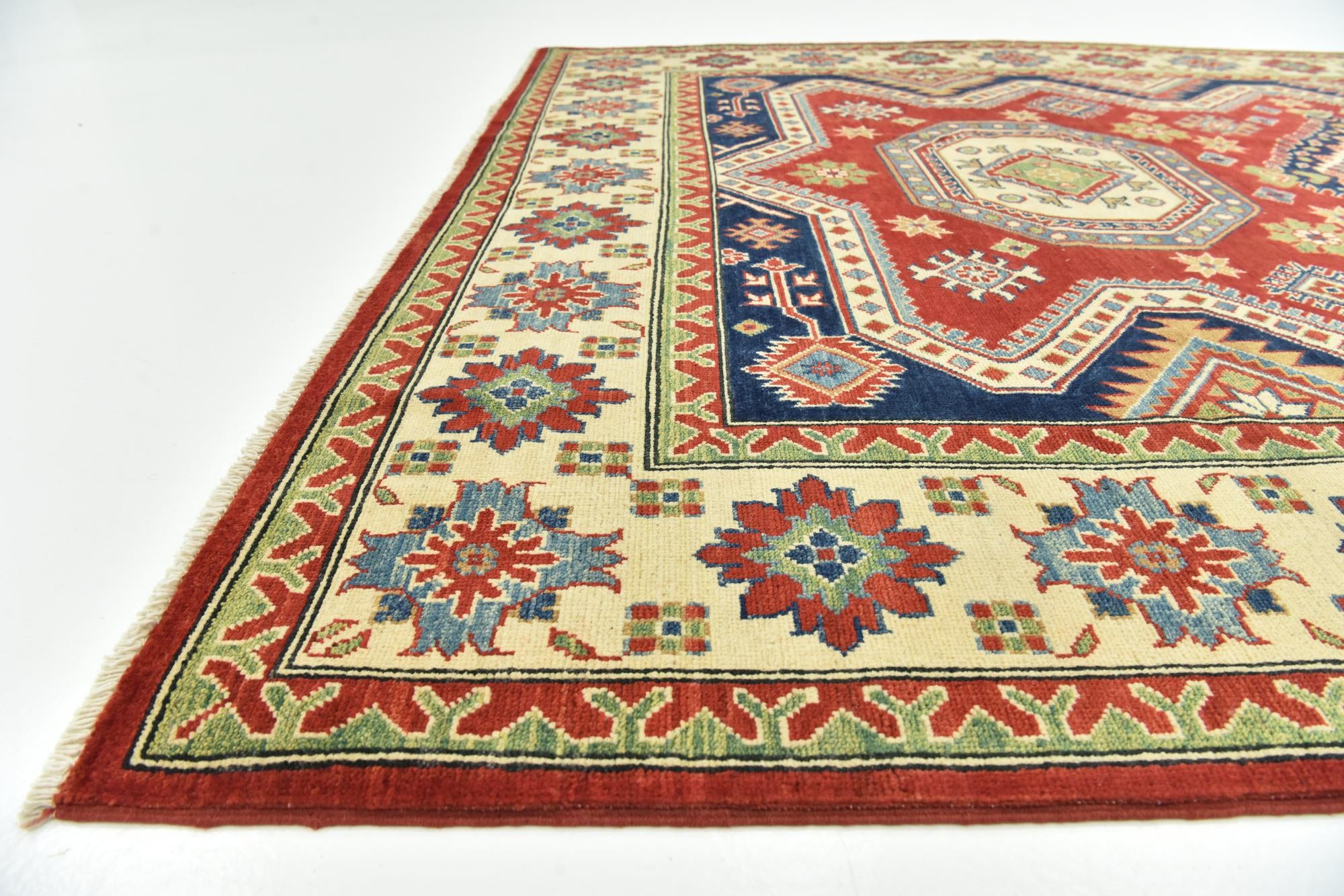 6' 6 x 9' 9 Hand Knotted Kazak Rug