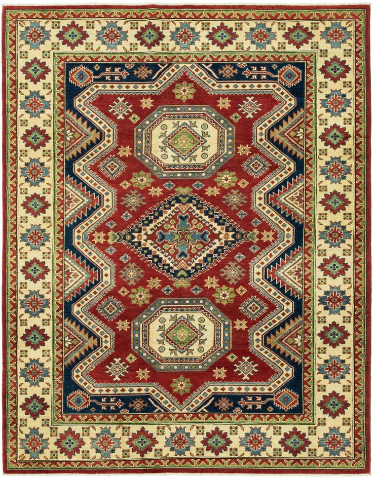 Detail image of 6' 6 x 9' 9 Hand Knotted Kazak Rug