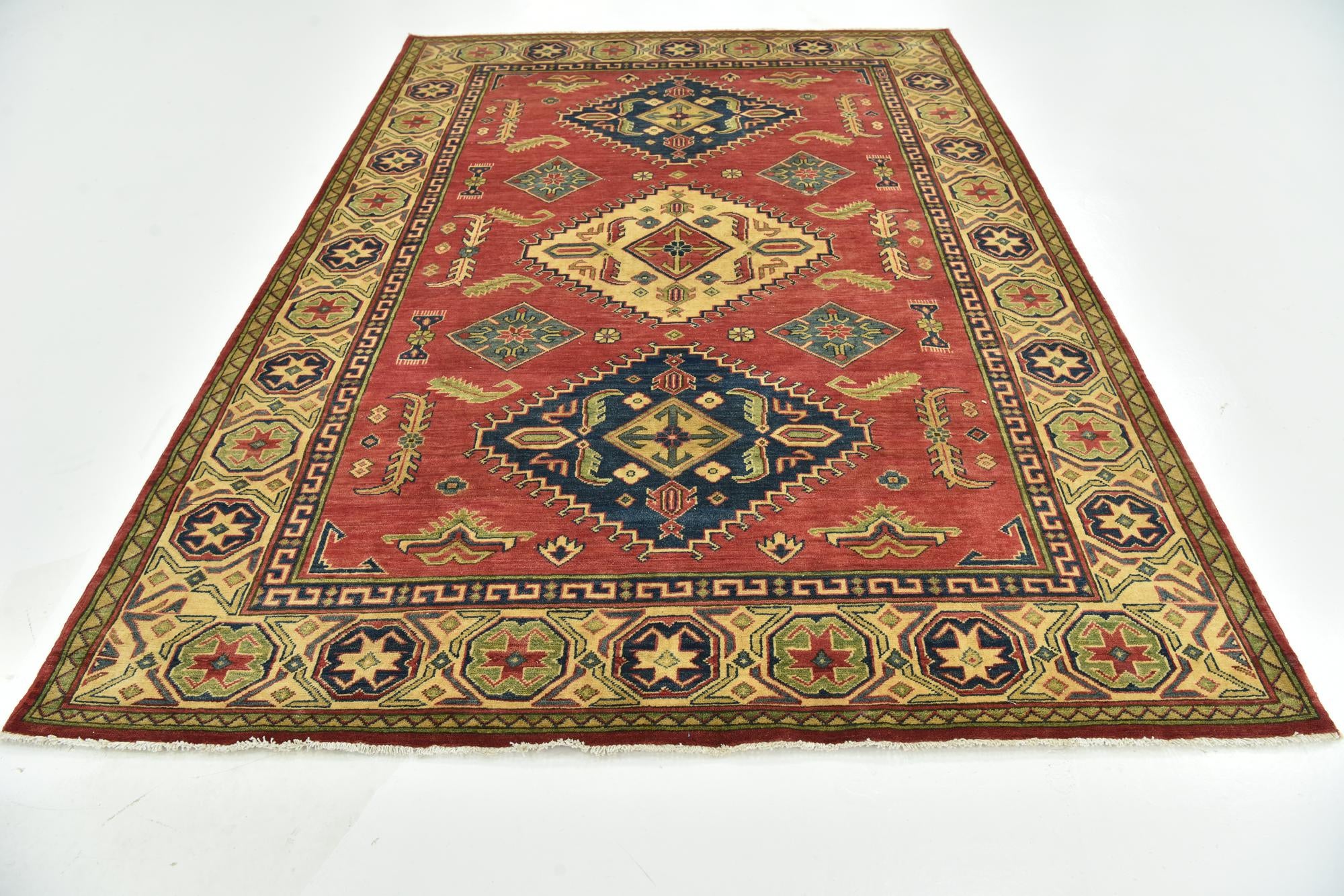 6' 9 x 9' 8 Hand Knotted Kazak Rug