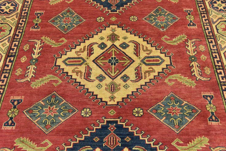 Detail image of 6' 9 x 9' 8 Hand Knotted Kazak Rug