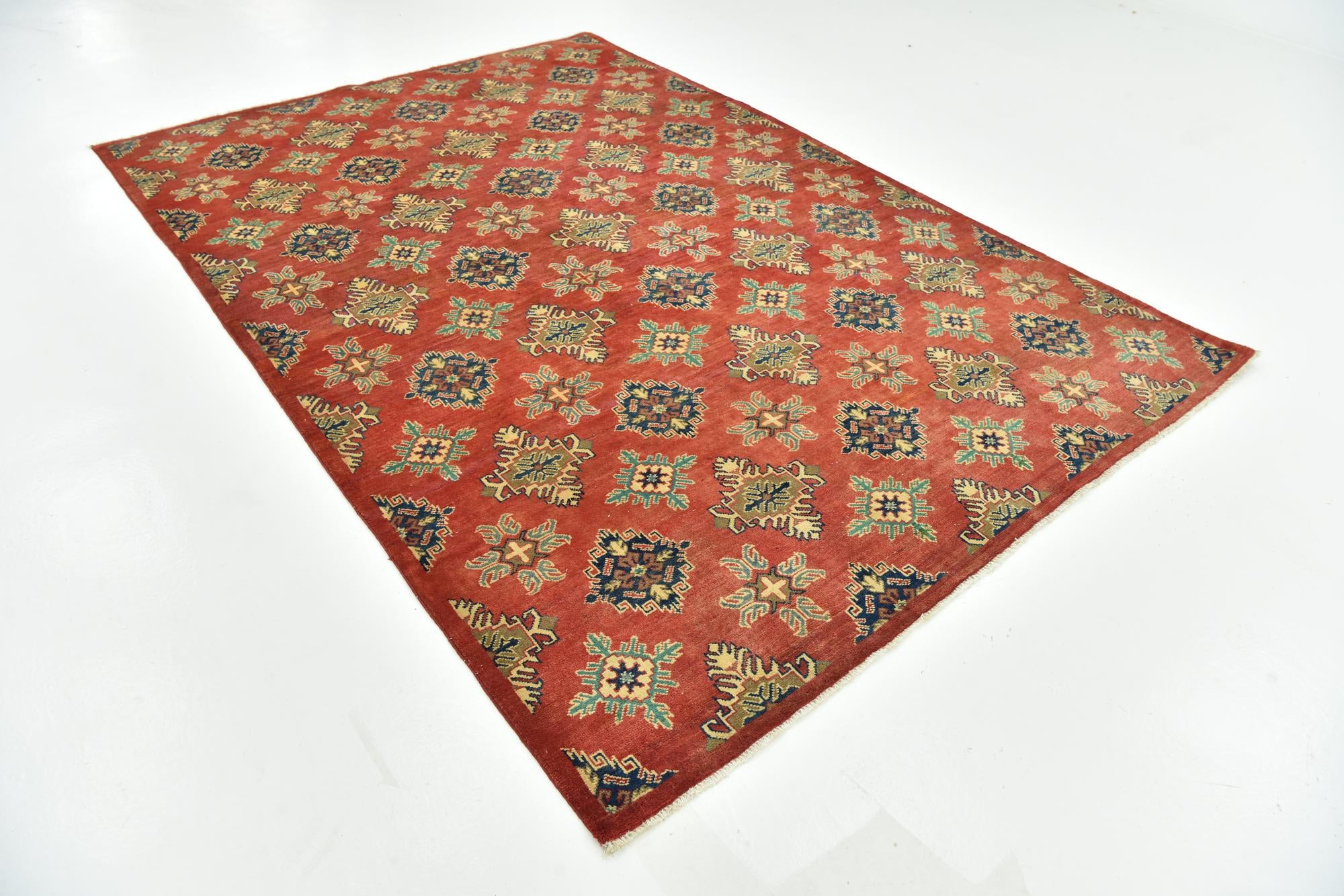 6' 9 x 9' 10 Hand Knotted Kazak Rug