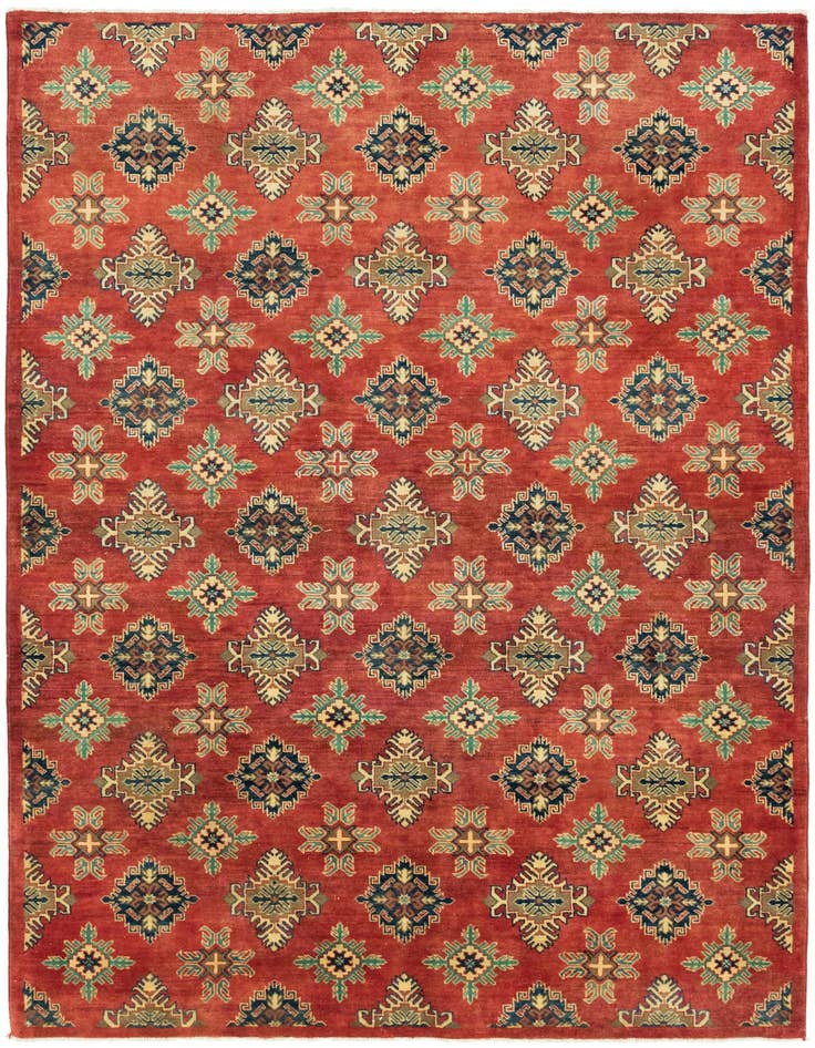 Detail image of 6' 9 x 9' 10 Hand Knotted Kazak Rug