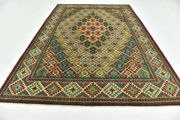 8' x 11' 9 Hand Knotted Kazak Rug