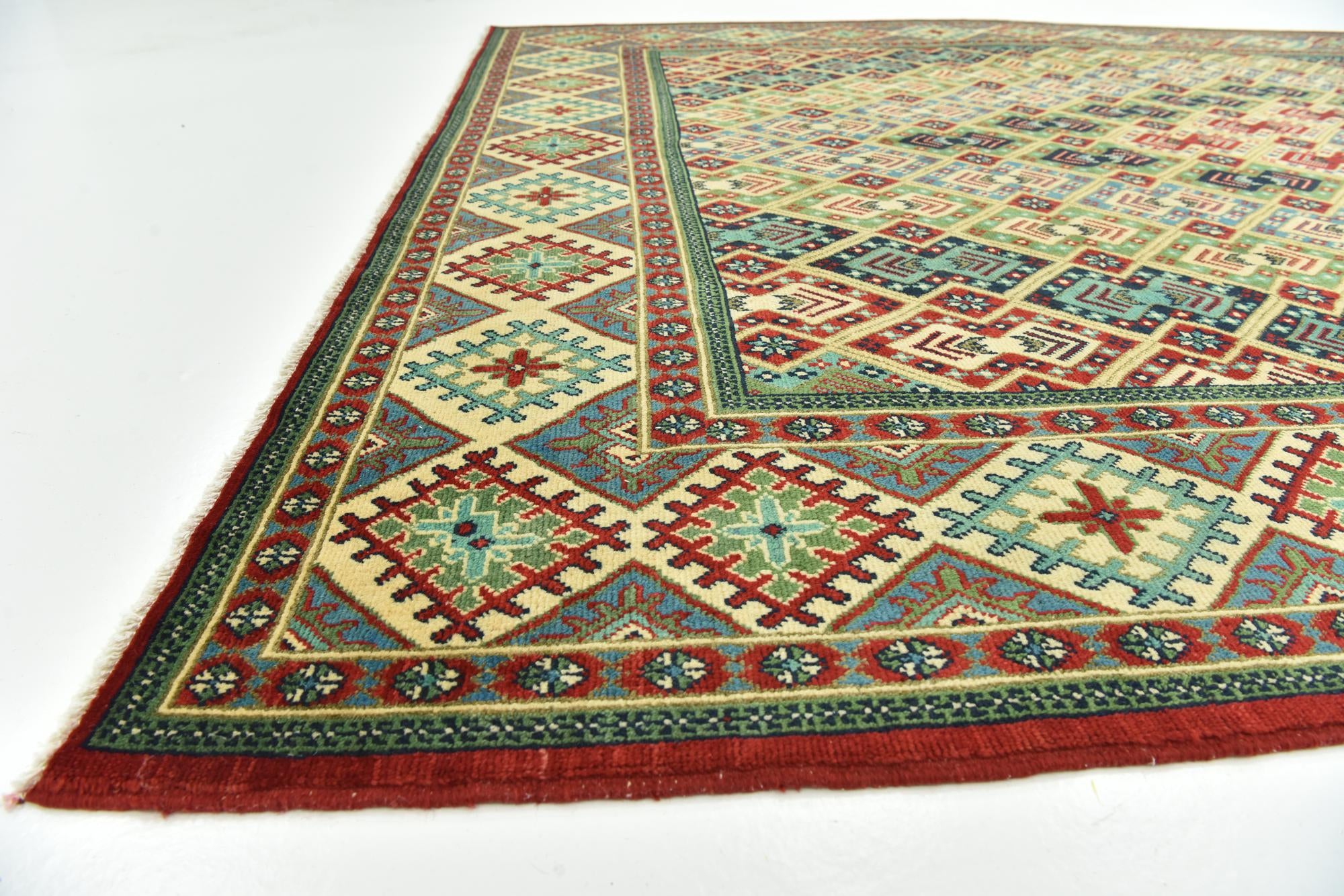 8' x 11' 9 Hand Knotted Kazak Rug