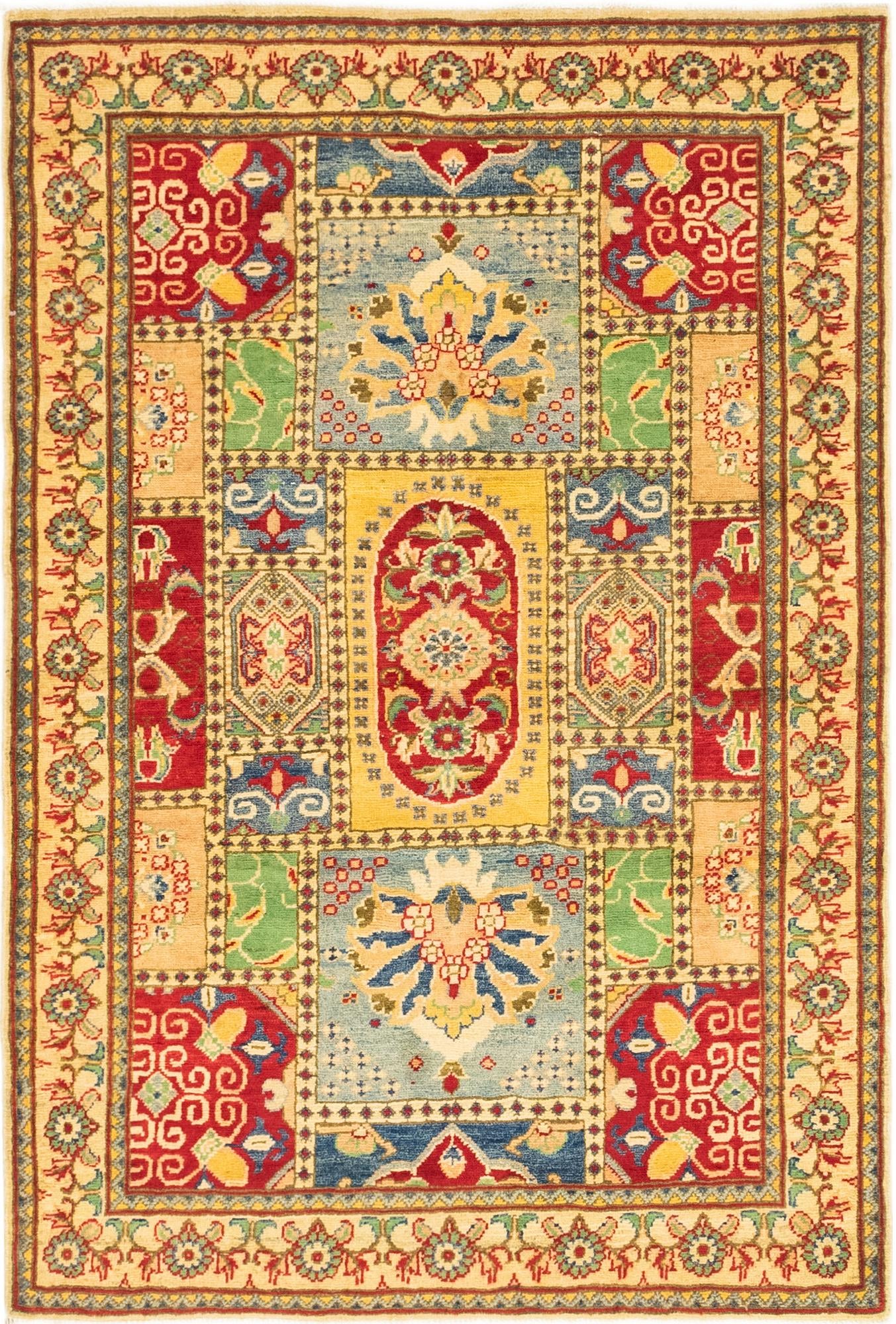 4' 3 x 6' 3 Hand Knotted Kazak Rug