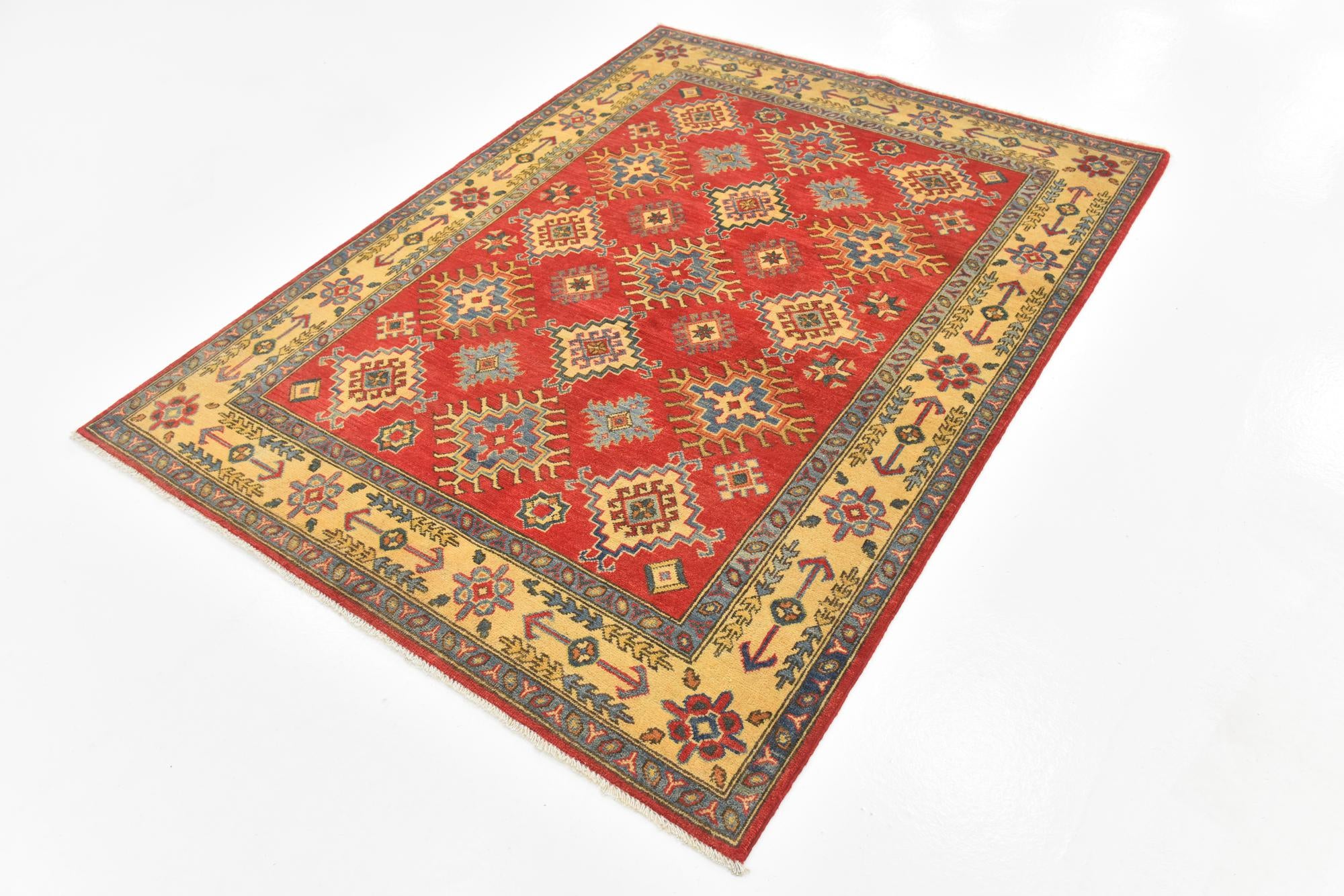 5' x 6' 6 Hand Knotted Kazak Rug