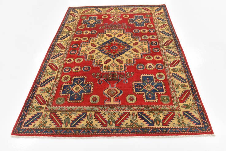 Detail image of 5' 2 x 7' Hand Knotted Kazak Rug