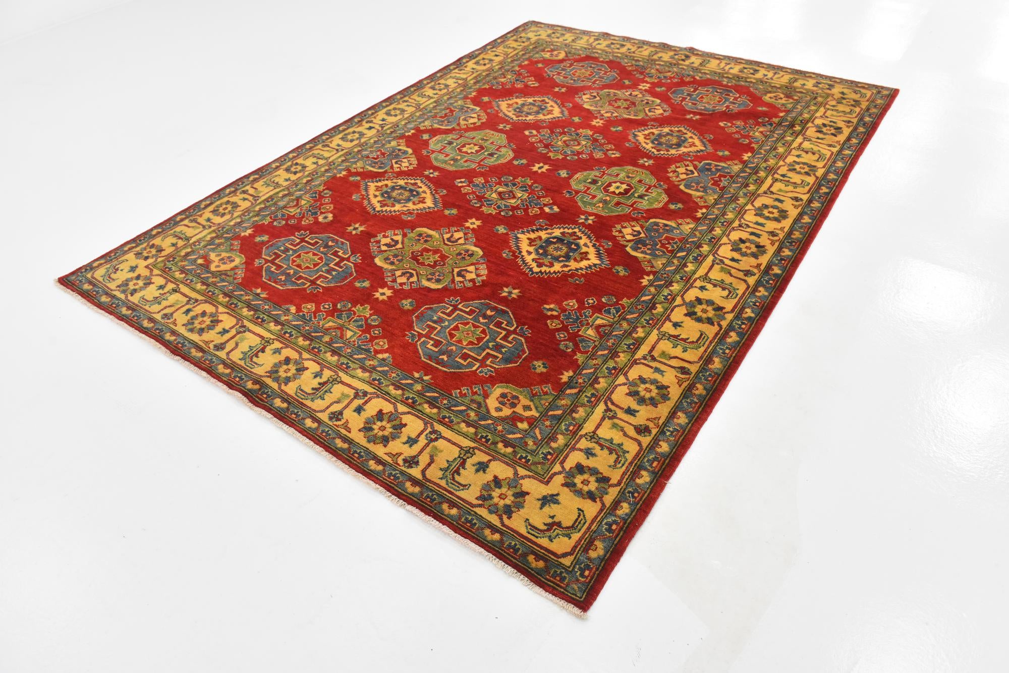 6' 7 x 9' 6 Hand Knotted Kazak Rug