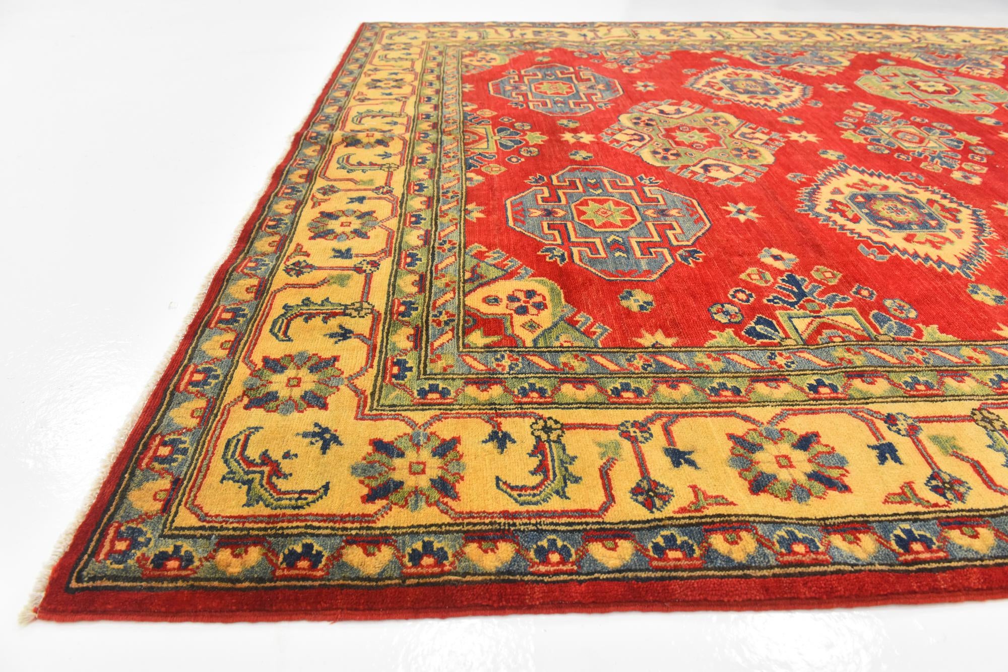 6' 7 x 9' 6 Hand Knotted Kazak Rug