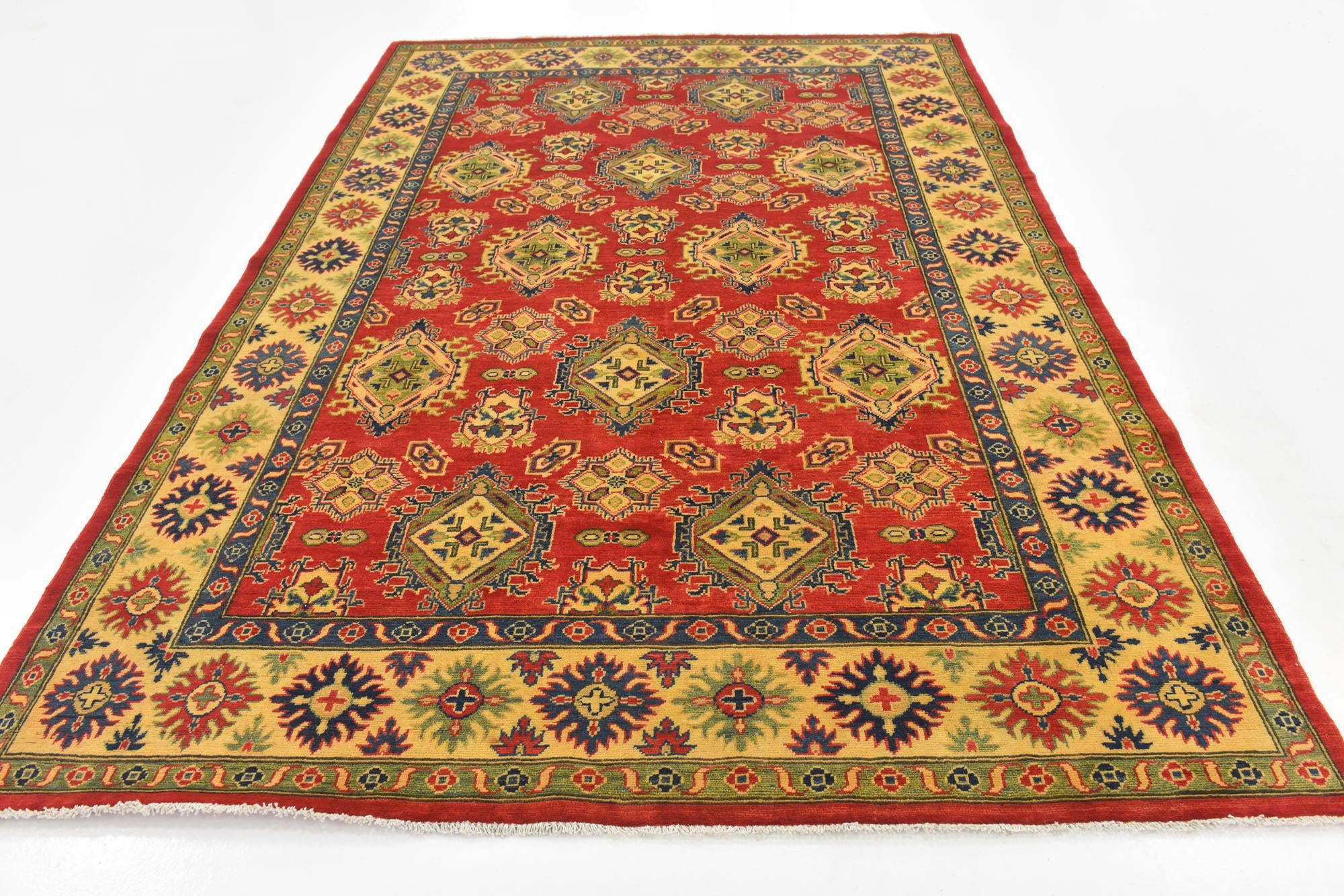 6' 7 x 9' 8 Hand Knotted Kazak Rug
