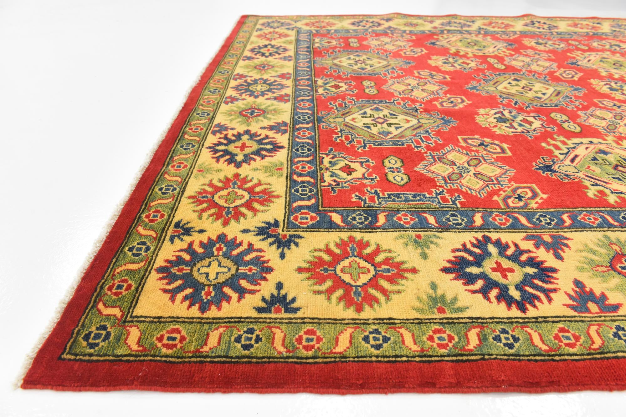 6' 7 x 9' 8 Hand Knotted Kazak Rug