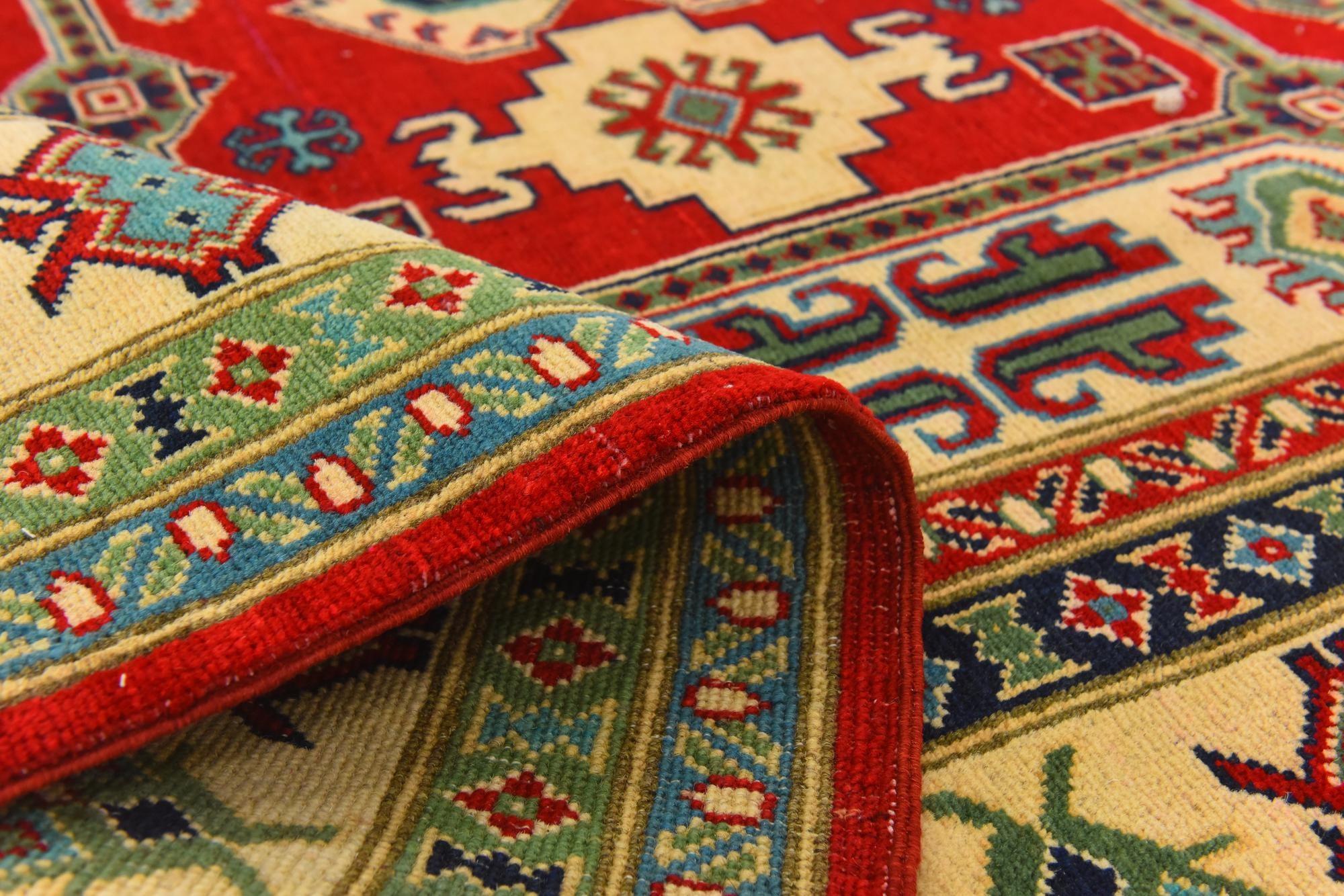 6' 8 x 9' 4 Hand Knotted Kazak Rug