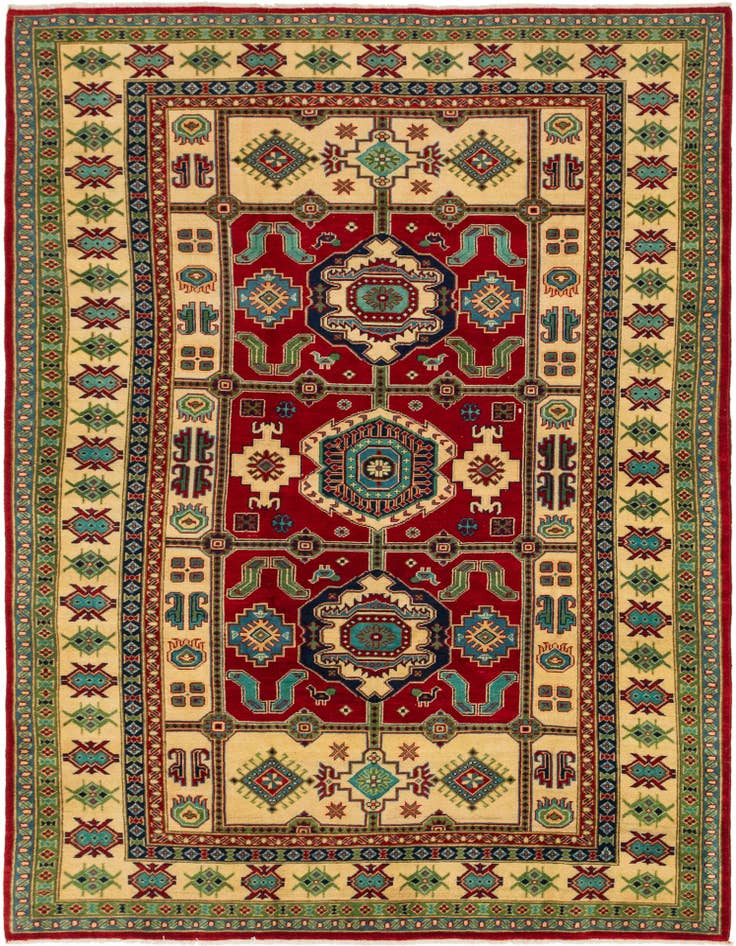 Detail image of 6' 8 x 9' 4 Hand Knotted Kazak Rug