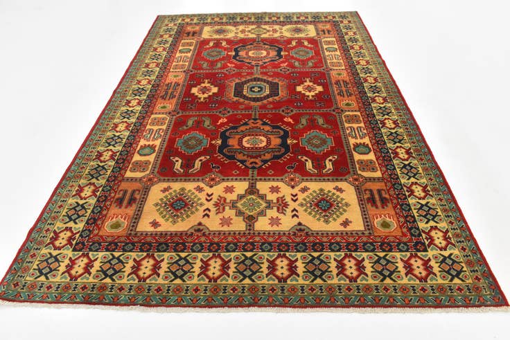 Detail image of 200cm x 305cm anudado a mano Kazak Alfombra