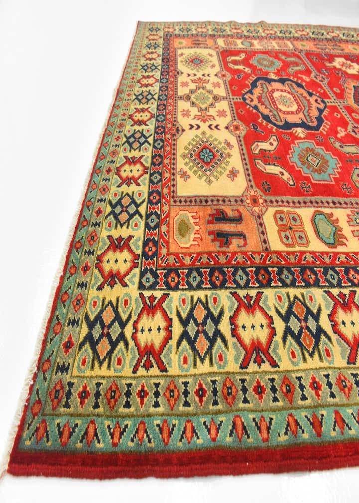 6' 7 x 10' 1 Hand Knotted Kazak Rug