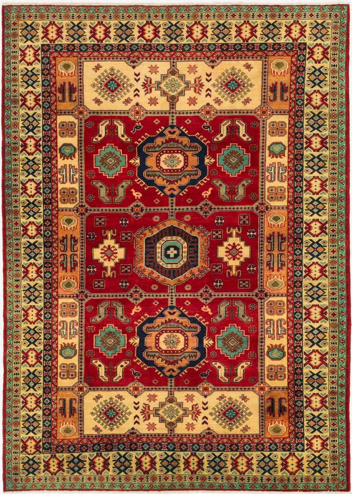 6' 7 x 10' 1 Hand Knotted Kazak Rug