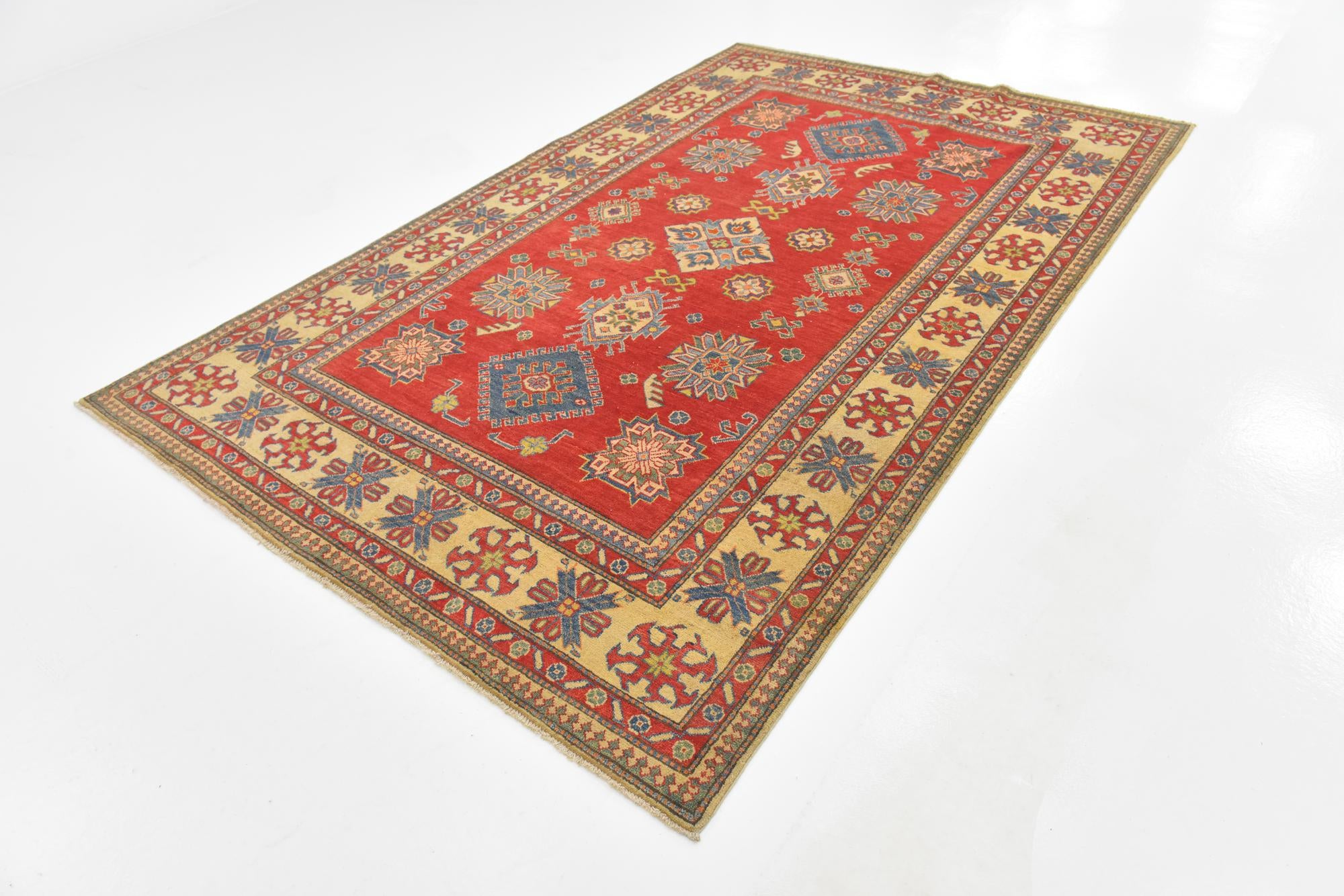 6' 1 x 9' 6 Hand Knotted Kazak Rug