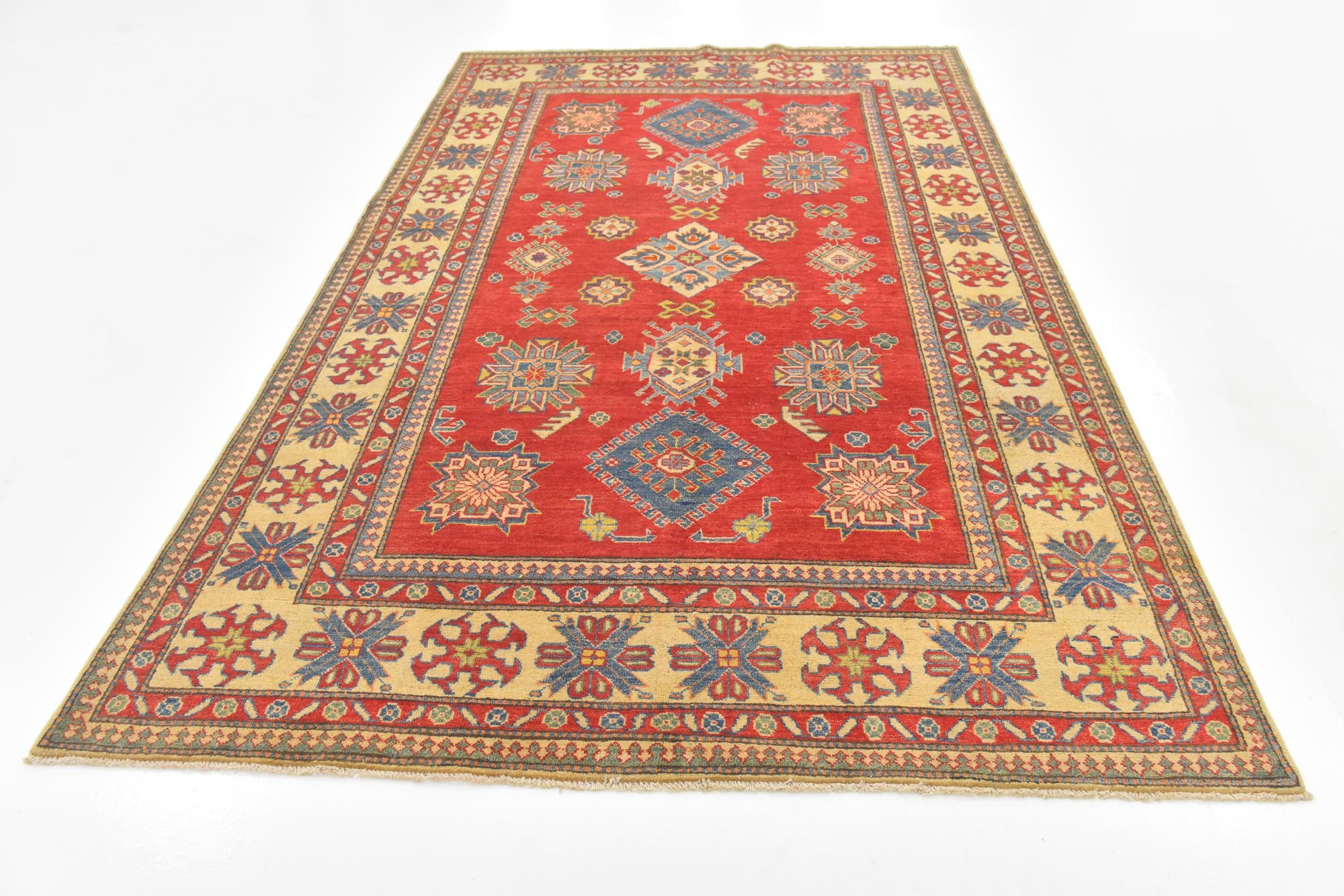 6' 1 x 9' 6 Hand Knotted Kazak Rug