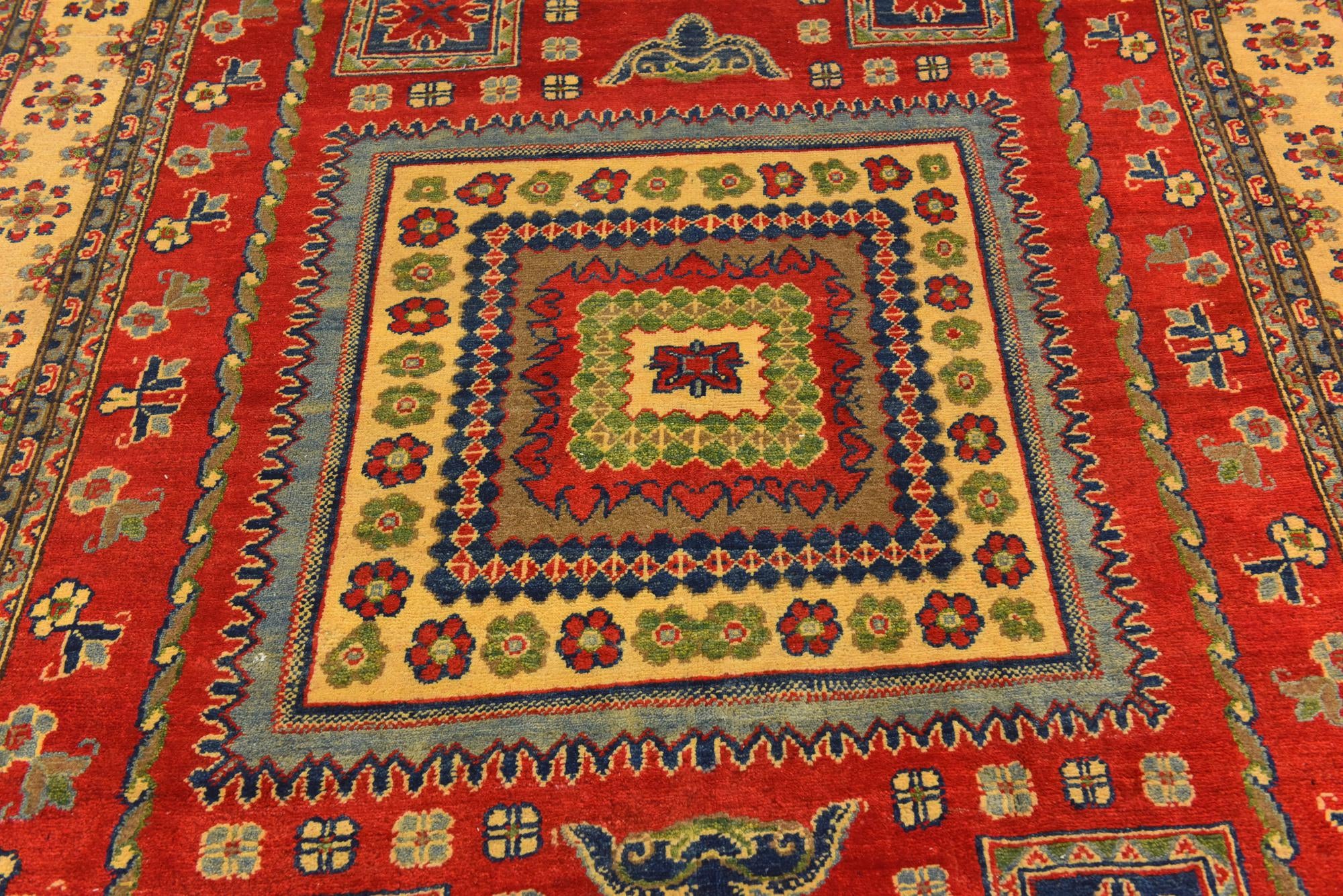 5' 8 x 9' 1 Hand Knotted Kazak Rug