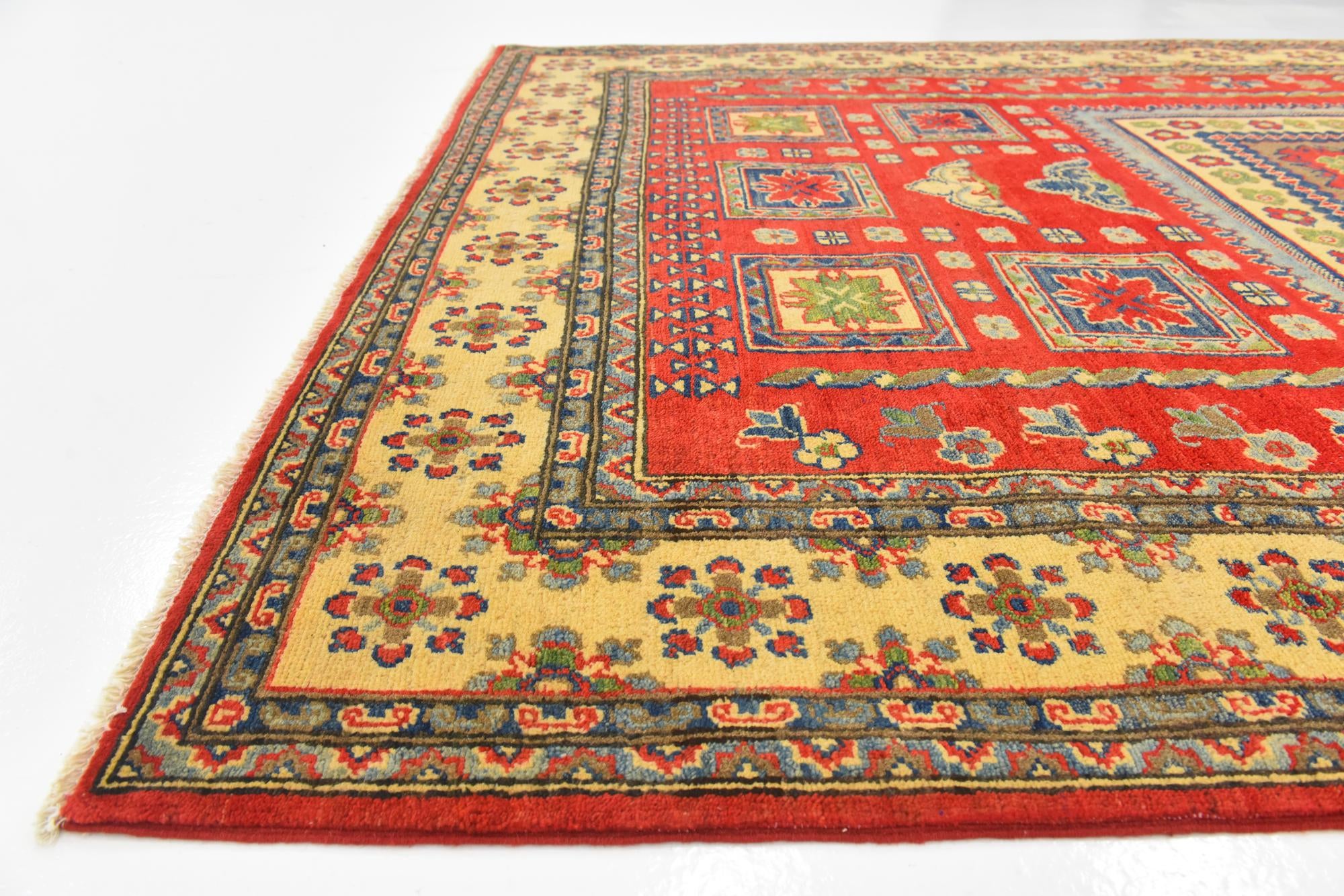 5' 8 x 9' 1 Hand Knotted Kazak Rug
