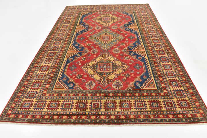 6' 7 x 10' 1 Hand Knotted Kazak Rug